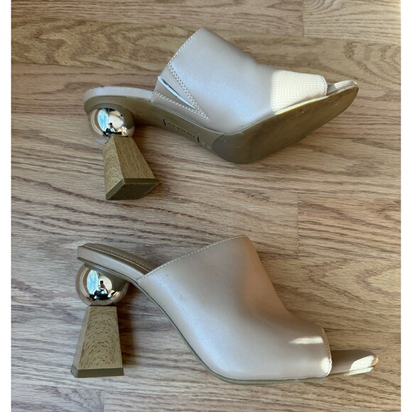 Alfani Magnolea Tan Peep‎ Toe Sandals With Cool Heels Women’s Size 6  Medium - Picture 7 of 11